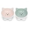 Set 2 Boluri din ceramica pentru pisici Navaris, Anti-alunecare, 50736.02