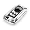 Husa Cheie Auto pentru BMW - 3 Butoane - Keyless Go, Silicon, Silver, 50978.94