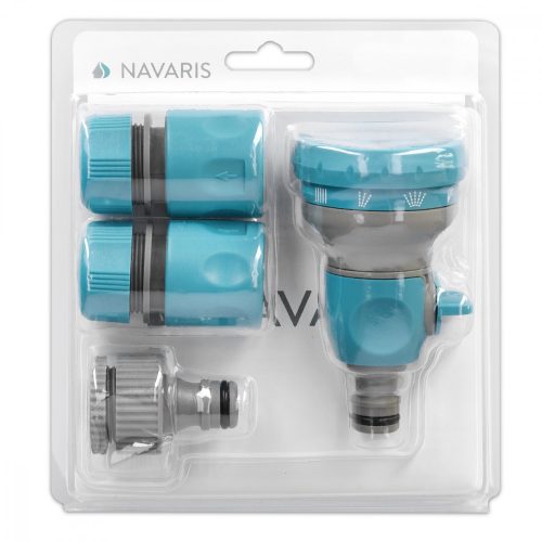 Set 4 conectori pentru furtun Navaris, Duza, Kit robinet, Conector furtun, 51021.01