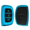 Husa Cheie Auto pentru Hyundai / Kia - 3 Butoane - Keyless Go, Silicon, Albastru, 51052.98