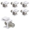 Set 6 Mufe Tip F cu fixare pentru cabluri coaxiale DVB-S/DVB-S2, Kwmobile, Alb/Argintiu, Metal, 51085.02.06