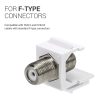 Set 6 Mufe Tip F cu fixare pentru cabluri coaxiale DVB-S/DVB-S2, Kwmobile, Alb/Argintiu, Metal, 51085.02.06