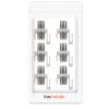 Set 6 Mufe Tip F cu fixare pentru cabluri coaxiale DVB-S/DVB-S2, Kwmobile, Alb/Argintiu, Metal, 51085.02.06