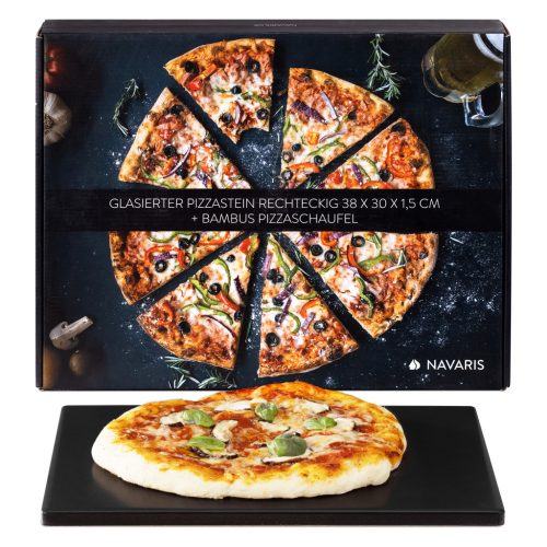 Piatra de pizza Navaris, 38x30 cm, glazurata, rezistenta pana la 500°C, 51246.01.3