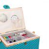 Set cutie de cusut Navaris din lemn si 36 de accesorii, 24.5 x 17.5 x 12.5 cm, 49047.03