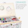 Set cutie de cusut Navaris din lemn si 36 de accesorii, 24.5 x 17.5 x 12.5 cm, 49047.02