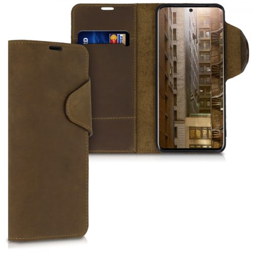 Husa Samsung Galaxy S20, Piele naturala, Maro, 51445.05