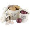 Set 3 recipiente pentru depozitarea legumelor, Navaris, Crem, 51525.01.16
