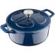 Oala din fonta cu capac Navaris - antiaderenta pentru plite/cuptoare - 24 cm - 3,5 l - albastru inchis, 48777.01.17