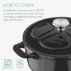 Oala antiaderenta din fonta Navaris pentru plite/cuptoare - 24 cm - 3,5 l - negru, 48777.01.01