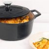 Oala antiaderenta din fonta Navaris pentru plite/cuptoare - 24 cm - 3,5 l - negru, 48777.01.01