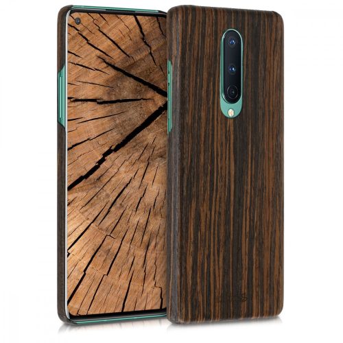 Husa OnePlus 8, Lemn, Maro, 51868.01