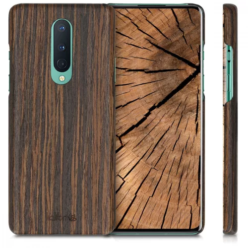 Husa OnePlus 8, Lemn, Maro, 51868.01