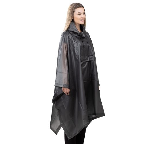 Pelerina de ploaie impermeabila Navaris, Unisex, Negru, 52203.01.01