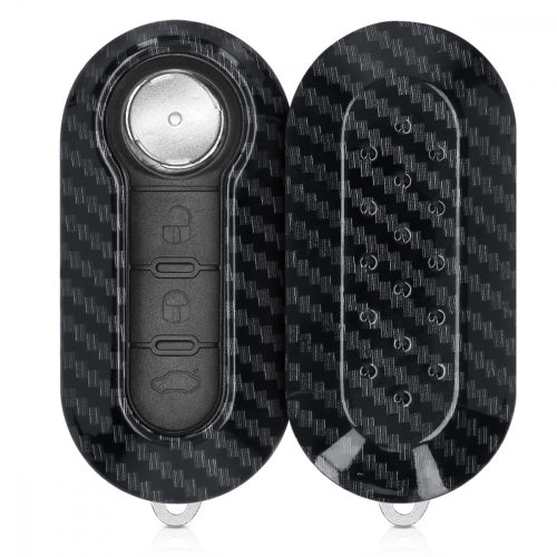 Husa Cheie Auto pentru Fiat / Lanica - 3 Butoane, Plastic, Negru, 52233.01