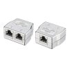 Set 2 Splittere cablu retea RJ45 mama la 2 porturi mama Cat5/Cat6, Kwmobile, Argintiu, Metal, 52349.01.35