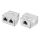 Set 2 Splittere cablu retea RJ45 mama la 2 porturi mama Cat5/Cat6, Kwmobile, Argintiu, Metal, 52349.01.35