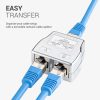 Set 2 Splittere cablu retea RJ45 mama la 2 porturi mama Cat5/Cat6, Kwmobile, Argintiu, Metal, 52349.01.35
