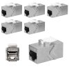 Set 12 Mufe pentru cabluri Ethernet RJ45 si Cat 6A, Kwmobile, Argintiu, Metal, 52348.01.06