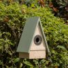 Casuta pentru pasari Navaris, acoperis in doua ape, 23.5x15x12 cm, maro, lemn, 52424.01