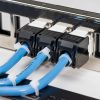 Set 12 Mufe CAT6 de 1 Gbit pentru cabluri Ethernet RJ45, Kwmobile, Negru/Alb, Plastic, 52518.12