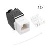 Set 12 Mufe CAT6 de 1 Gbit pentru cabluri Ethernet RJ45, Kwmobile, Negru/Alb, Plastic, 52518.12