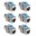 Set 6 Mufe CAT8 de 40 Gbit pentru cabluri Ethernet RJ45, Kwmobile, Argintiu, Metal, 52517.06