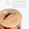 Dozator de bauturi din sticla Navaris cu robinet si stand, 5 l, Maro, 46785.04