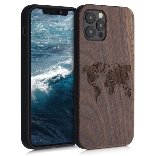 Husa Apple iPhone 12 / iPhone 12 Pro, Lemn, Maro, 52734.02