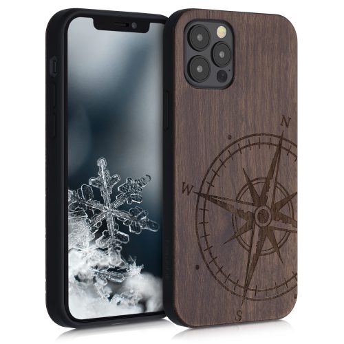 Husa Apple iPhone 12 / iPhone 12 Pro, Lemn, Maro, 52734.01