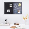 Tabla combinata Navaris, whiteboard magnetic si pinboard textil, 60x40 cm, accesorii, negru, textil/MDF