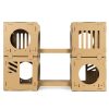 Casa modulara pentru pisici din carton Navaris cu 4 cuburi si 2 punti, 53109.02