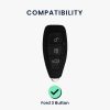 Husa Cheie Auto pentru Ford - 3 Butoane - Keyless Go, kwmobile, Silicon, Gri, 53133.04