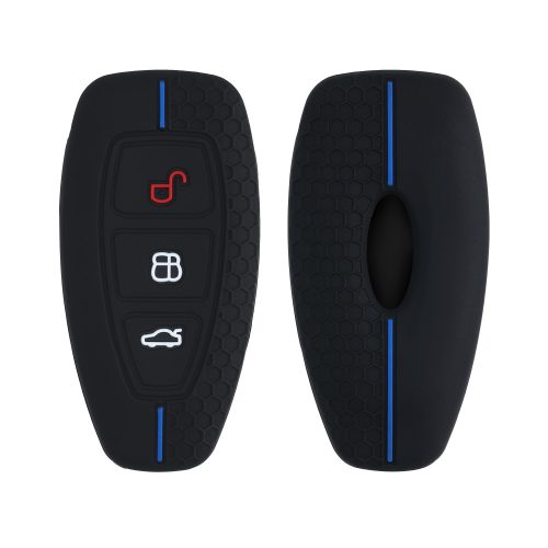 Husa Cheie Auto pentru Ford - 3 Butoane - Keyless Go, Silicon, Negru, 53133.02