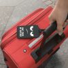 Set 2 Etichete pentru bagaje, Piele ecologica, Negru / Alb, 53127.01