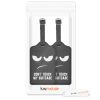 Set 2 Etichete pentru bagaje, Piele ecologica, Negru / Alb, 53127.01