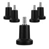 Set 5 Picioare pentru scaun de birou tija 11 mm, Kwmobile, Negru, Nylon, 53197.02