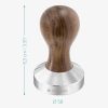 Tamper din otel inoxidabil cu maner din lemn de nuc Navaris, 58 mm, Covoras, 51802.01.30