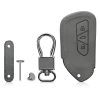 Husa Cheie Auto pentru VW - 3 Butoane, Piele nabuc, Gri, 53257.01