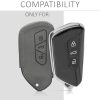 Husa Cheie Auto pentru VW - 3 Butoane, Piele nabuc, Gri, 53257.01