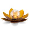 Lampa solara Navaris LED Lotus, 27x11,5 cm, senzor auto, 1700K, IP44, aurie, 51101.03.01