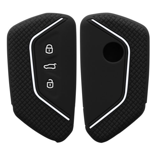 Husa Cheie Auto pentru VW - 3 Butoane, Silicon, Negru, 52650.91