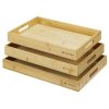 Set 3 tavi servire din bambus Navaris, cu manere pentru transport usor, 53446.03