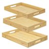 Set 3 tavi servire din bambus Navaris, cu manere pentru transport usor, 53446.03