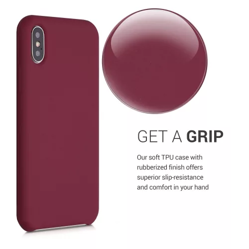 Husa Apple iPhone X / iPhone XS, Silicon, Rosu, 42495.209