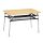 Masa de camping pliabila din bambus cu raft Navaris, 100 x 65 cm, Reglabila, Bambus, 51166.3.01