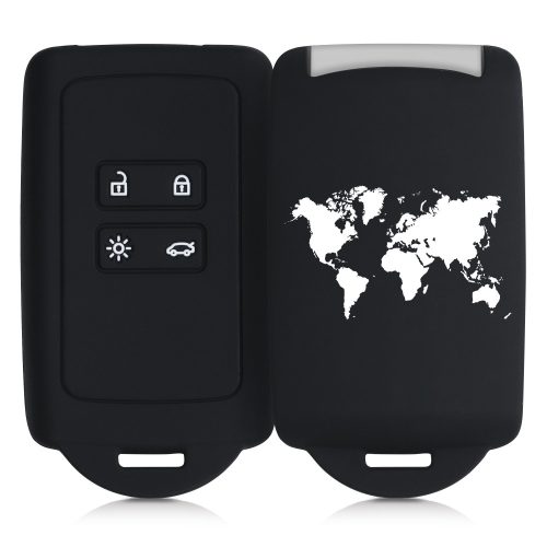Husa Cheie Auto pentru Renault / Dacia - 4 Butoane - Keyless Go, Silicon, Negru, 49769.11