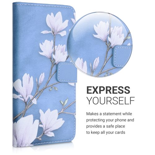 Husa Motorola Edge, Piele ecologica, Albastru, 52760.02