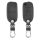 Husa Cheie Auto pentru VW / Skoda / Seat - 3 Butoane, Piele nabuc, Gri, 48570.19