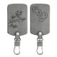 Husa Cheie Auto pentru Renault / Dacia - 4 Butoane - Keyless Go, Piele nabuc, Gri, 48568.12